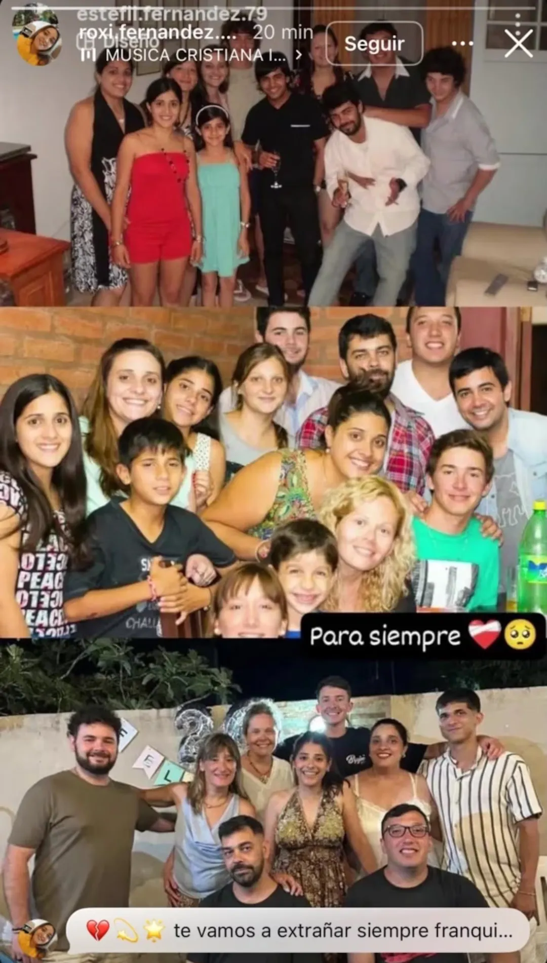 Así se despidió la prima de Francisco