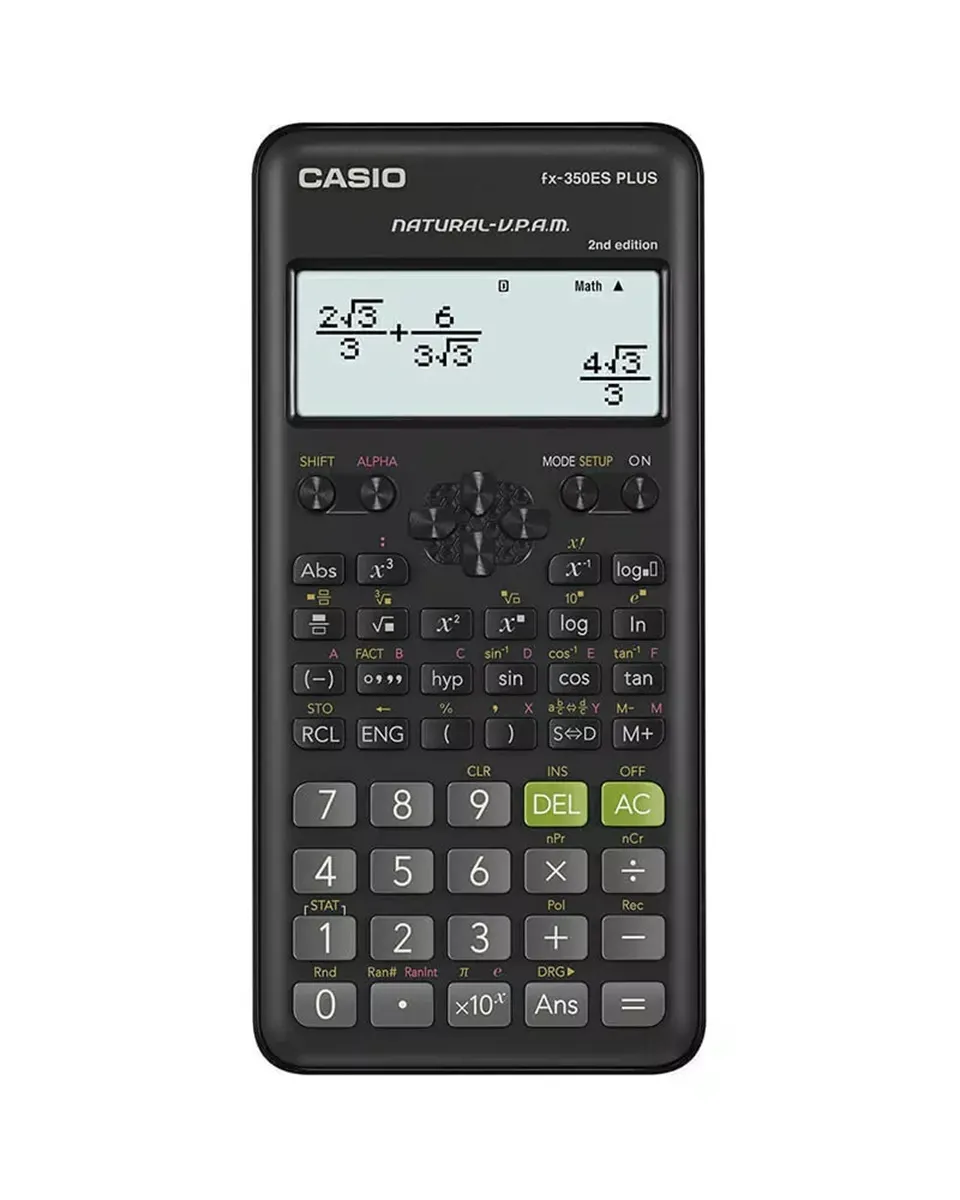 Casio FX-350LAPLUS-2: Diseño compacto de 252 funciones con pantalla de formato de texto natural.
