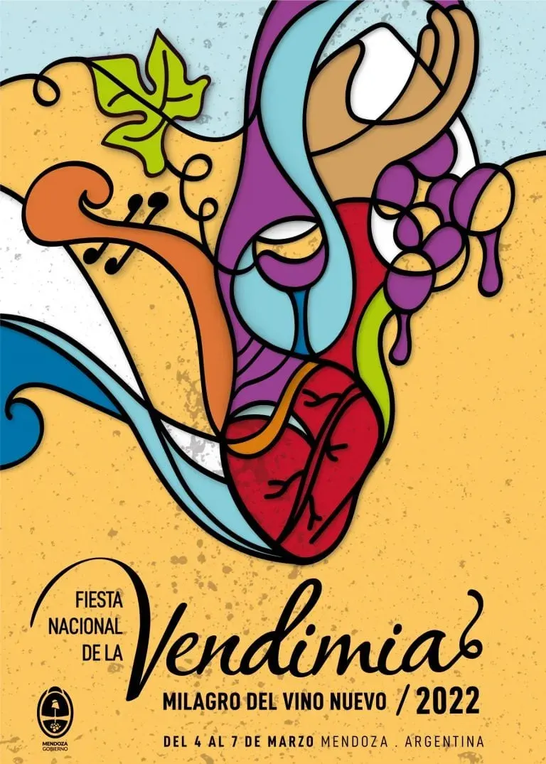 El afiche promocional de la Vendimia de 2022.