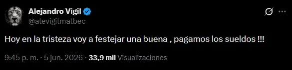 El mensaje de Alejandro Vigil. 