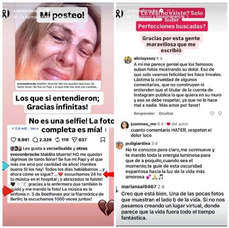 Evelyn Von Brocke compartió su tristeza más profunda tras la muerte de su padre y generó una reacción inesperada en redes.