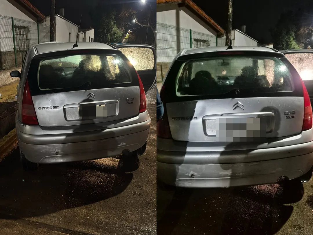 El Citroën C3 secuestrado en la escena. 