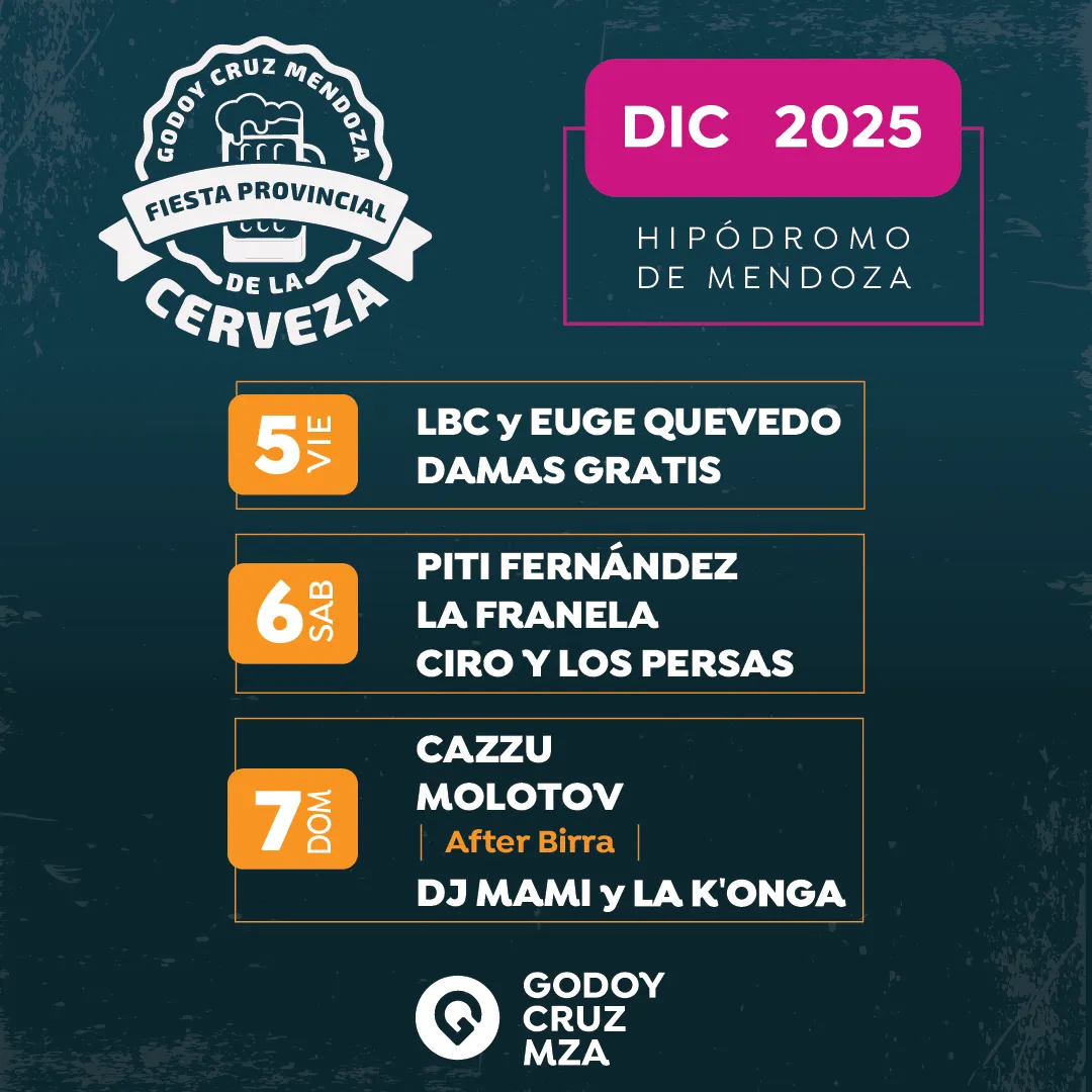 Damas Gratis, Ciro y Los Persas, Cazzu y Molotov encabezan la grilla del Volumen 18 del evento más esperado del año en Godoy Cruz.