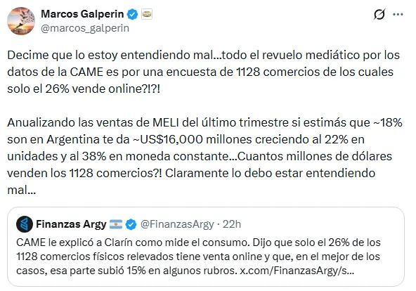 Marcos Galperín vía X.