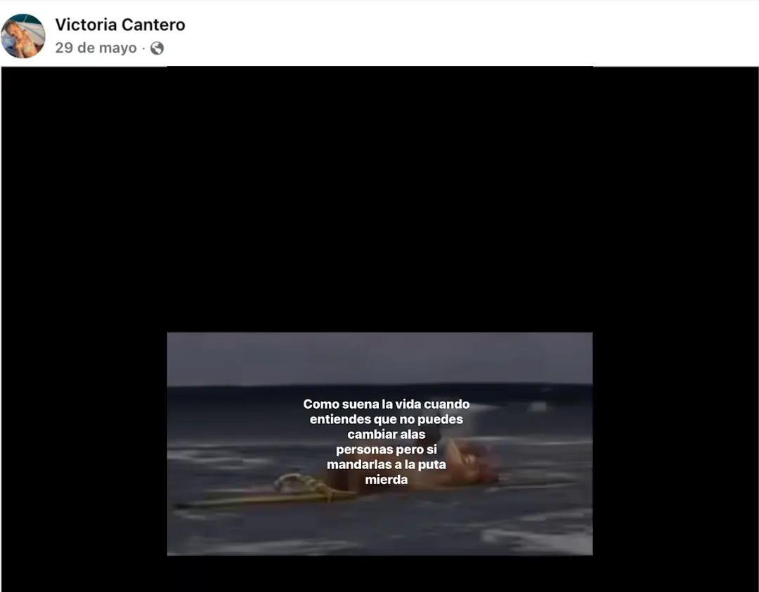 Los premonitorios posteos de Victoria en su cuenta de Facebook.