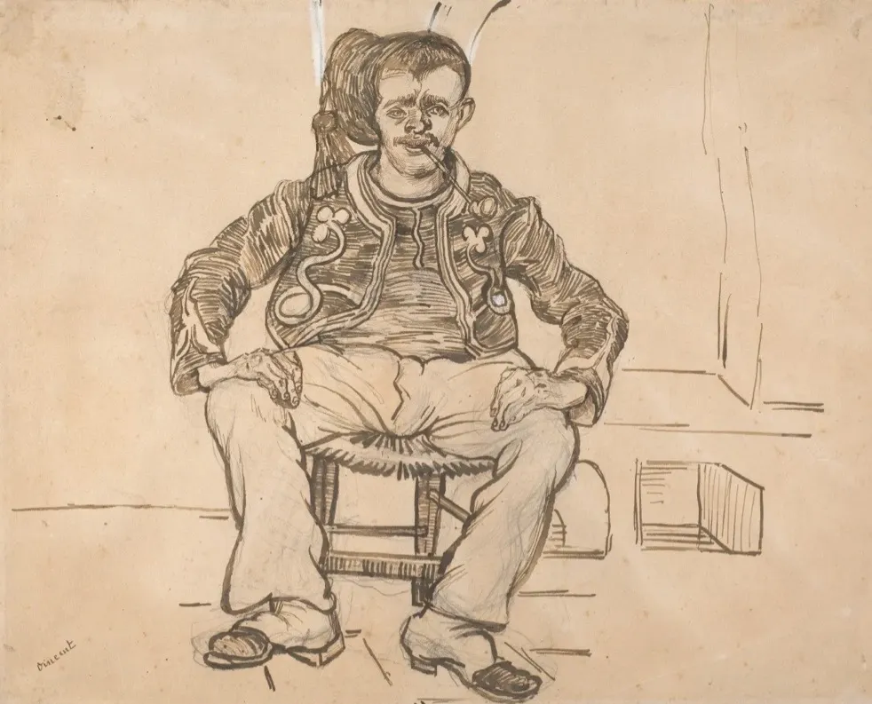 “El Zuavo” (lápiz) Museo Van Gogh, Ámsterdam.