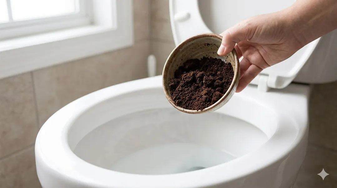 La borra del café neutraliza olores en el baño.