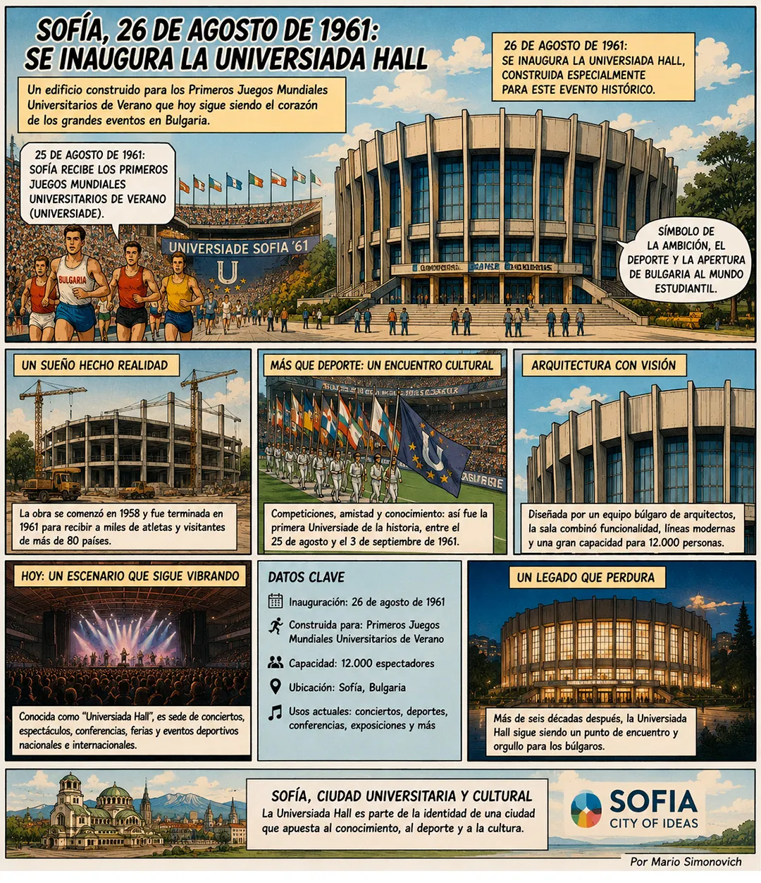 El edificio fue creado para albergar los Juegos Mundiales Universitarios de 1961. Actualmente el edificio sigue albergando acontecimientos deportivos y culturales.
