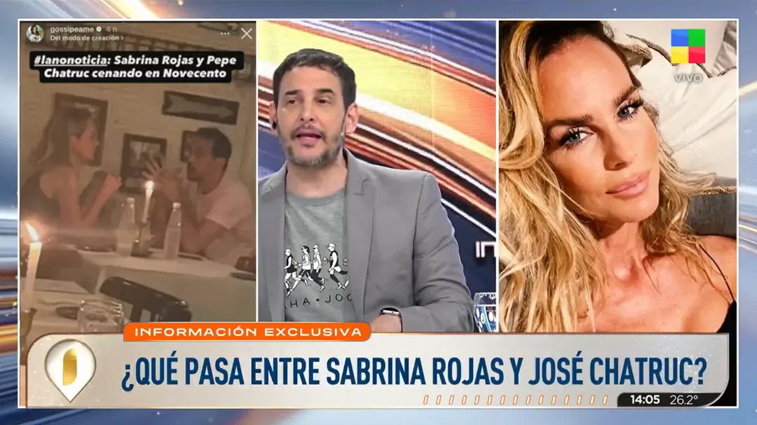Sabrina Rojas junto a Pepe Chatruc en un conocido restaurante. 