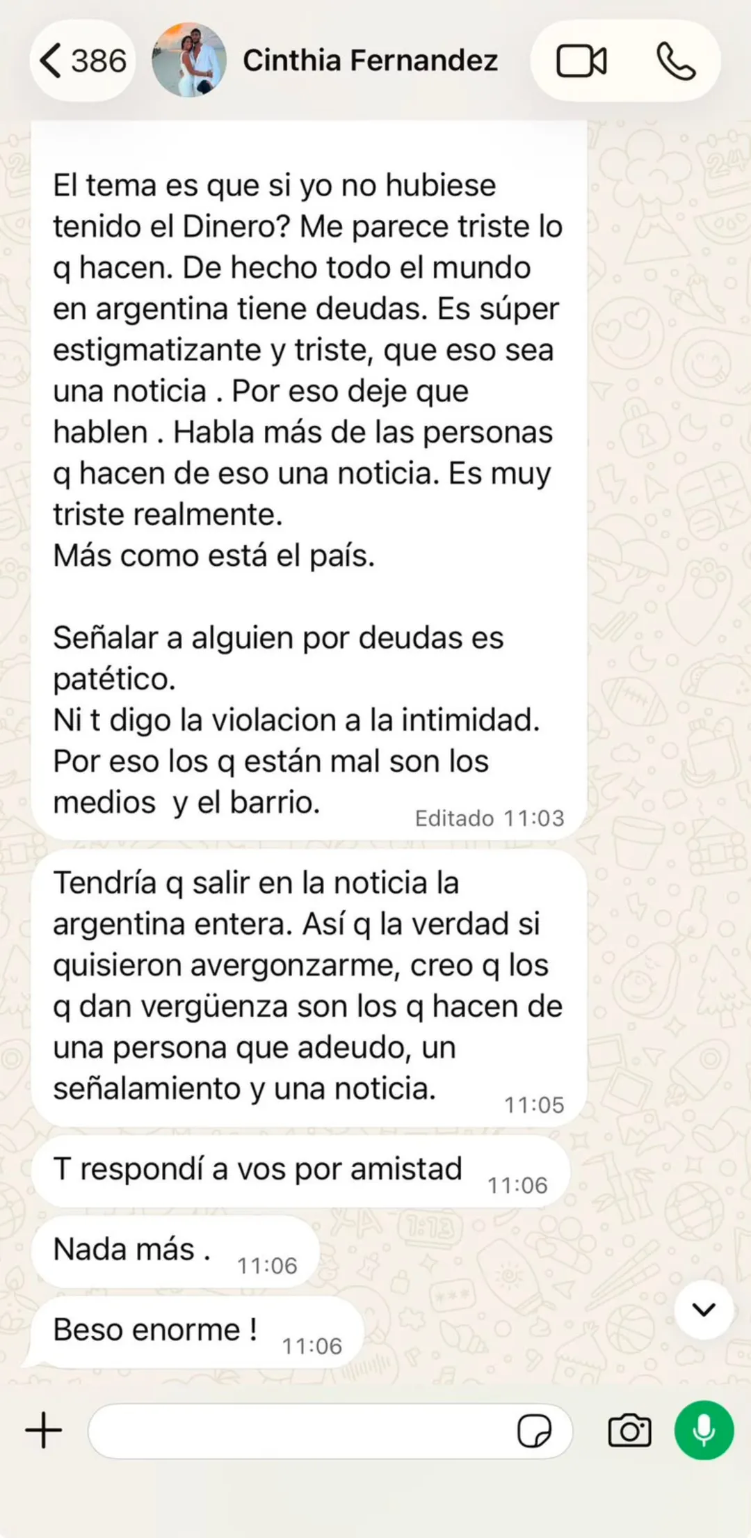 Fernández dio una contundente respuesta tras quedar expuesta por su deuda.