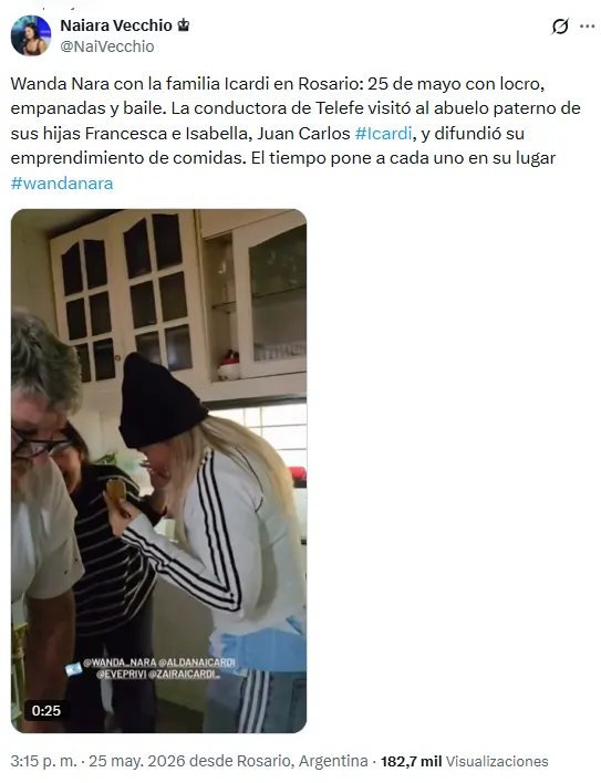 Wanda con la familia de Mauro Icardi. 