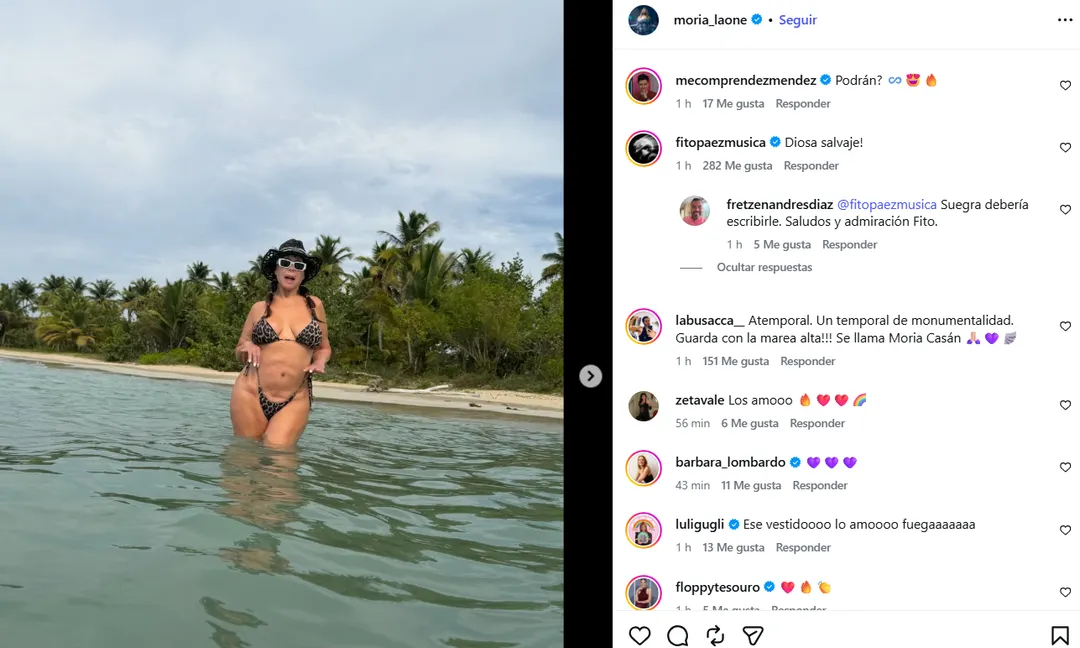 El comentario de Fito Páez en la publicación de Moria Casán. 