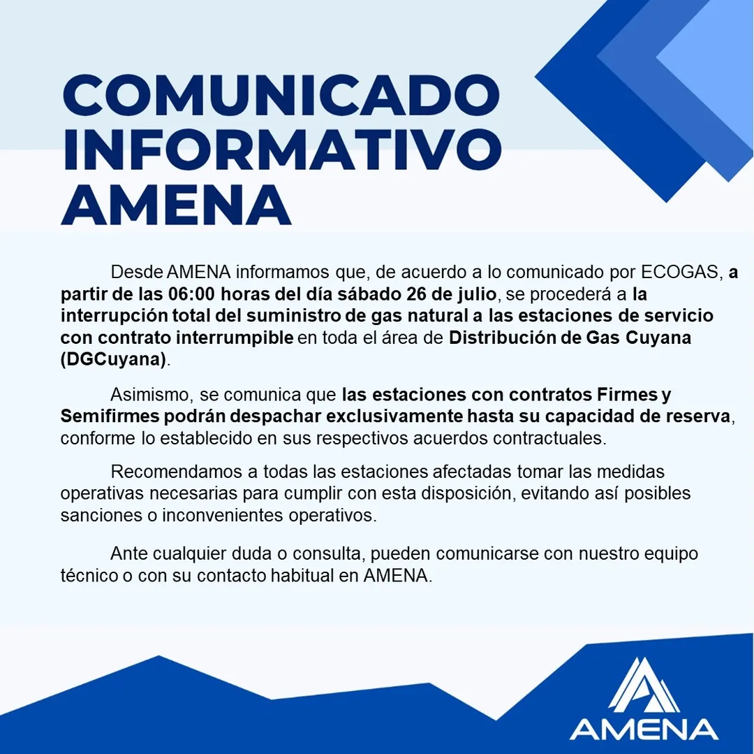 El comunicado de Amena