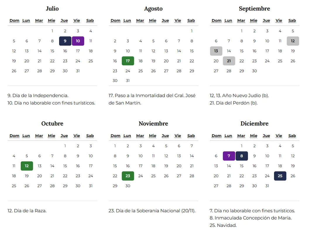 Después del feriado de octubre, todavía quedarán descansos en noviembre y diciembre antes de terminar 2026.