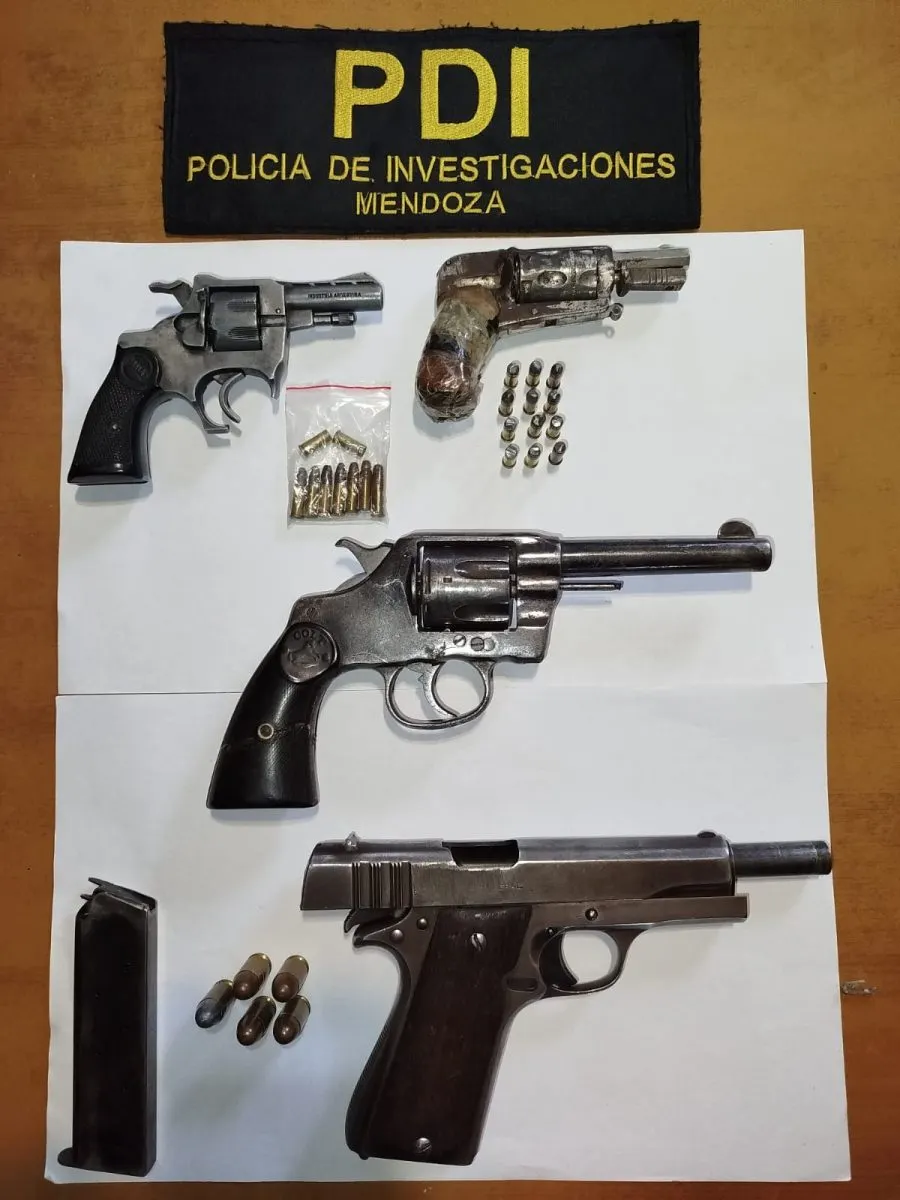 Armas secuestradas durante los procedimientos policiales.