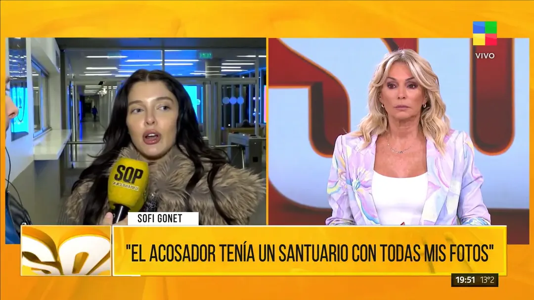 Sofía Gonet habló de su acosador luego de que amenazó a Homer Pettinato en pleno vivo. 