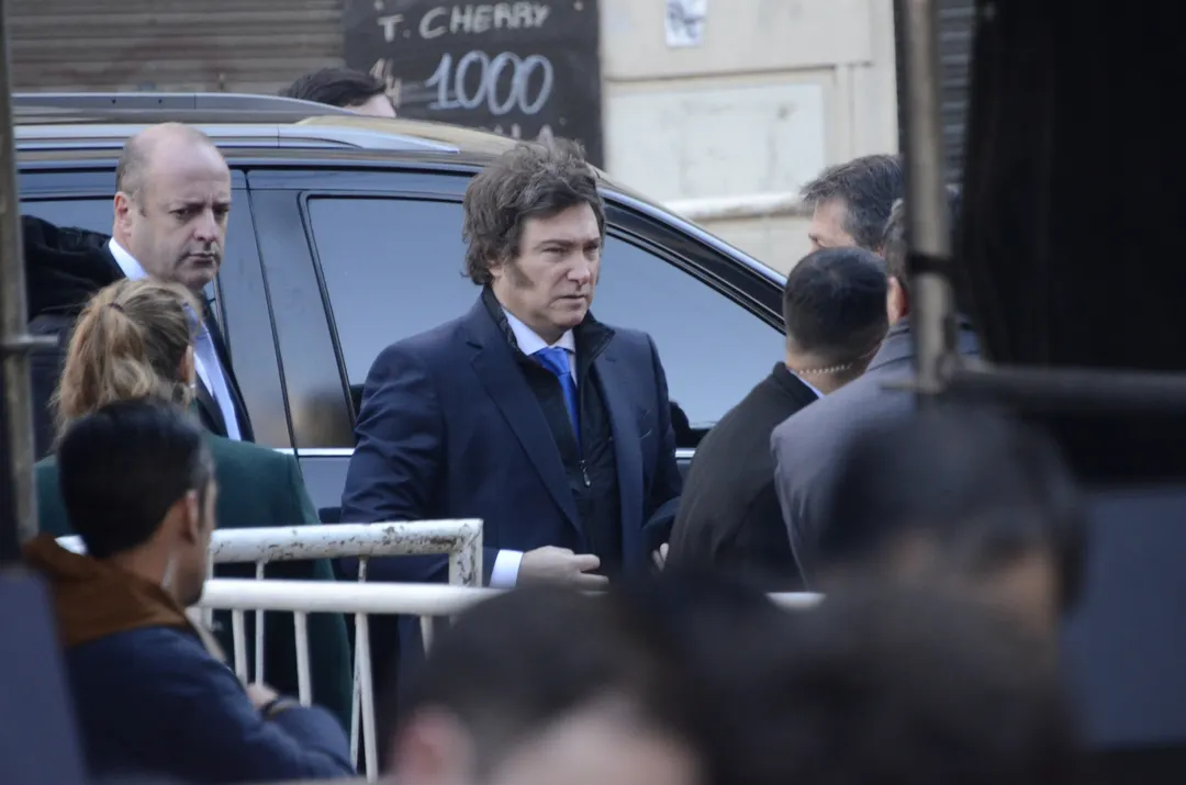 El presidente Javier Milei en el acto del 31° aniversario del atentado a la sede de la AMIA.