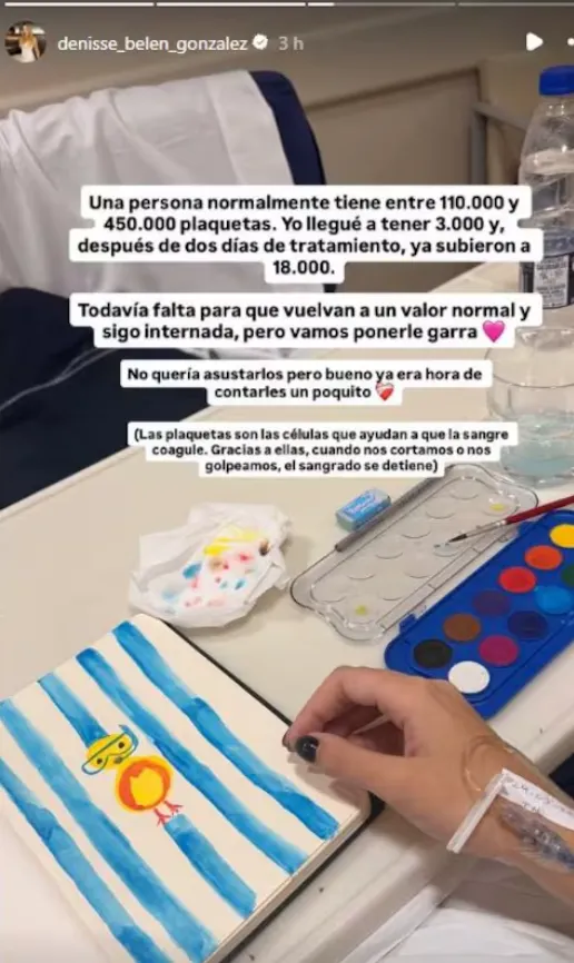 El primer posteo con el que Denisse contó su situación de salud.