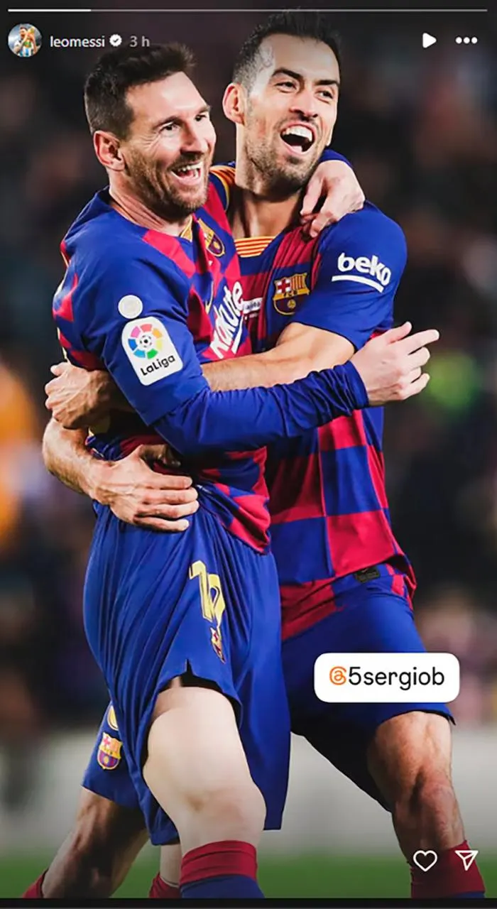 La cariñosa historia de Messi dedicada a Sergio Busquets tras el anuncio de su retiro a fin de año.