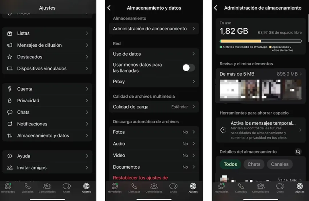 Desde allí podés ver archivos de más de 5 MB y eliminarlos definitivamente en segundos.