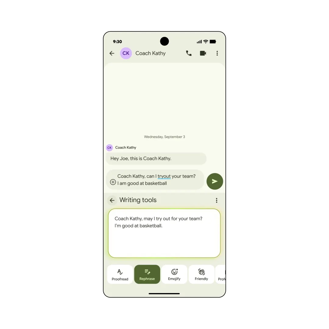 Andriod sumará un asistente de escritura integrado en el teclado.