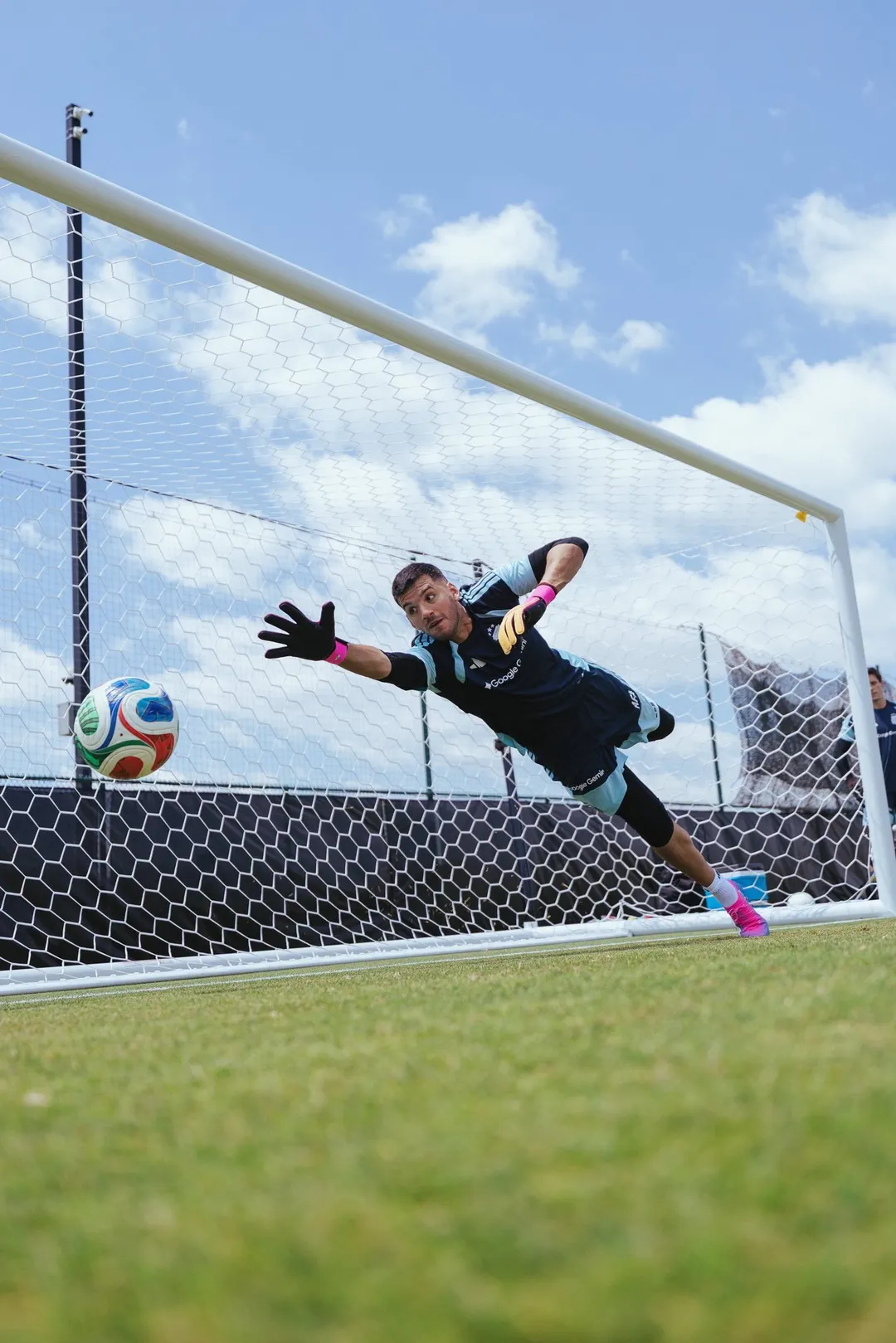 Rulli durante los entrenamientos con la Selección argentina en Kansas.