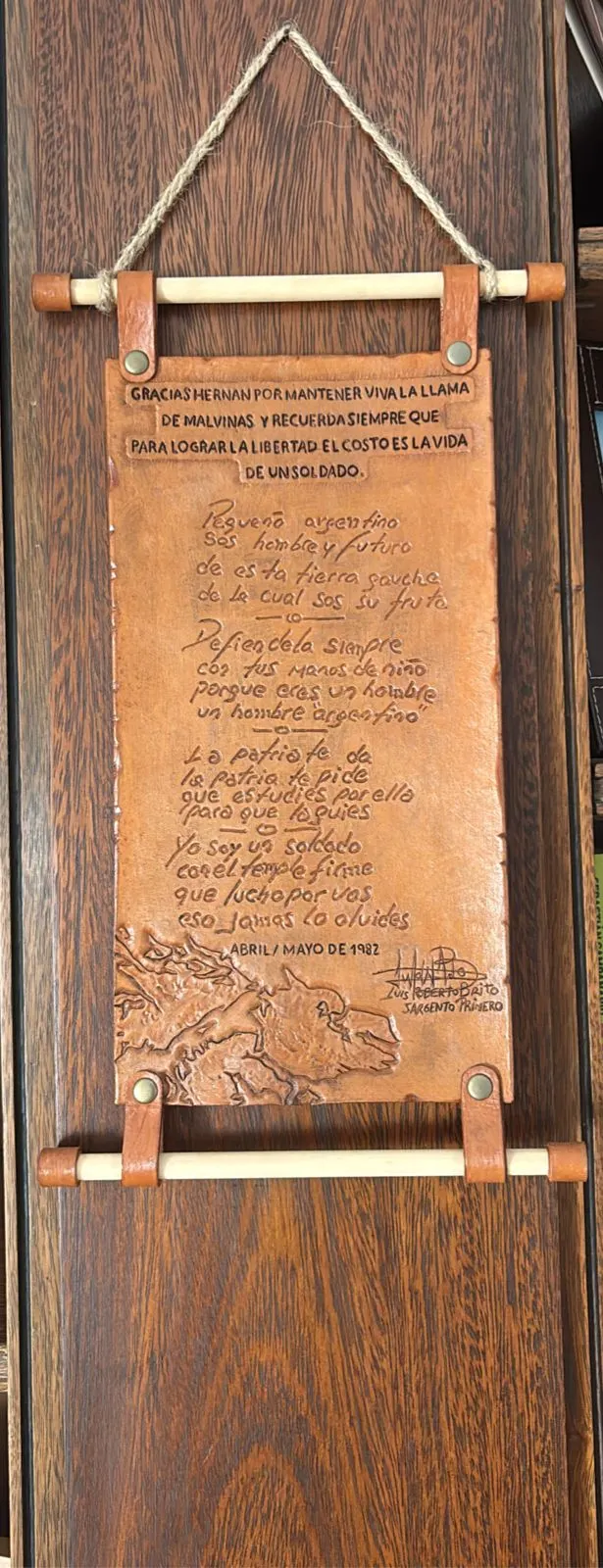 La carta escrita en cuero. 
