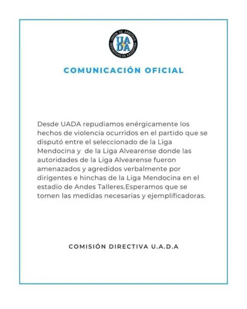 El comunicado completo de la UADA