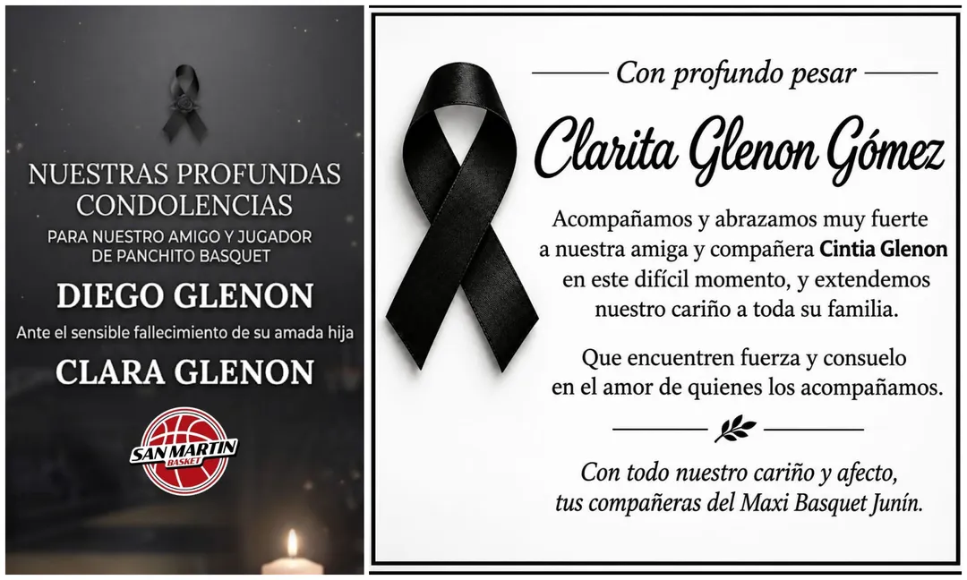Los mensajes que reflejaron el dolor por la muerte de Clara Glenon. 