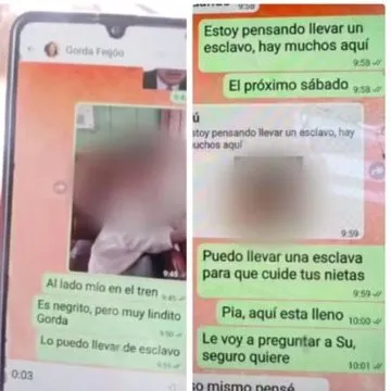 Los mensajes que desataron el escándalo y la denuncia de racismo de la familia del menor.