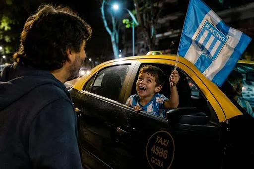 Cuando vio el taxi llegar, lo reconoció por la bandera flameando por la ventanilla.