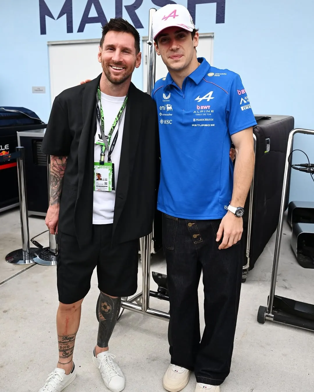Franco Colapinto junto a Lionel Messi... ¿el amuleto?