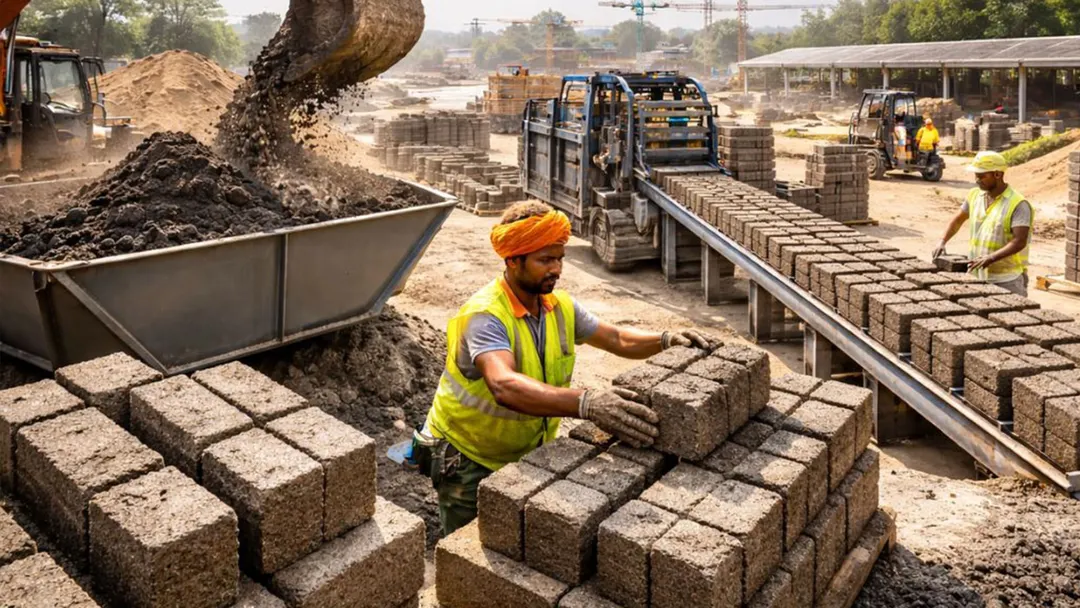 Los Ladrillos de arena triturada y ceniza mejora la estructura de las viviendas en la India y también otras naciones.