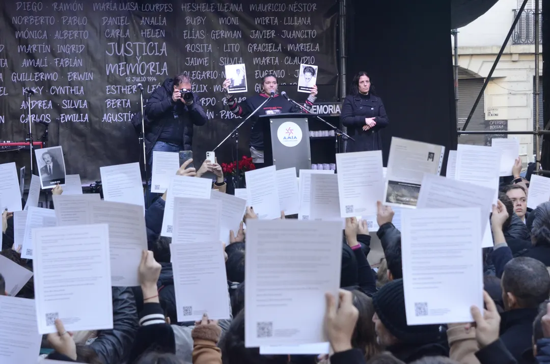 Acto del 31° aniversario del atentado a la sede de la AMIA.