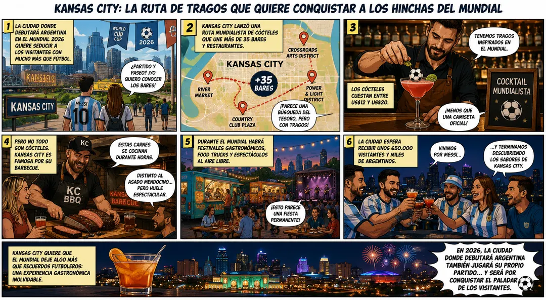 La ruta de cócteles mundialista busca transformar a Kansas City en uno de los grandes destinos gastronómicos de la Copa del Mundo.