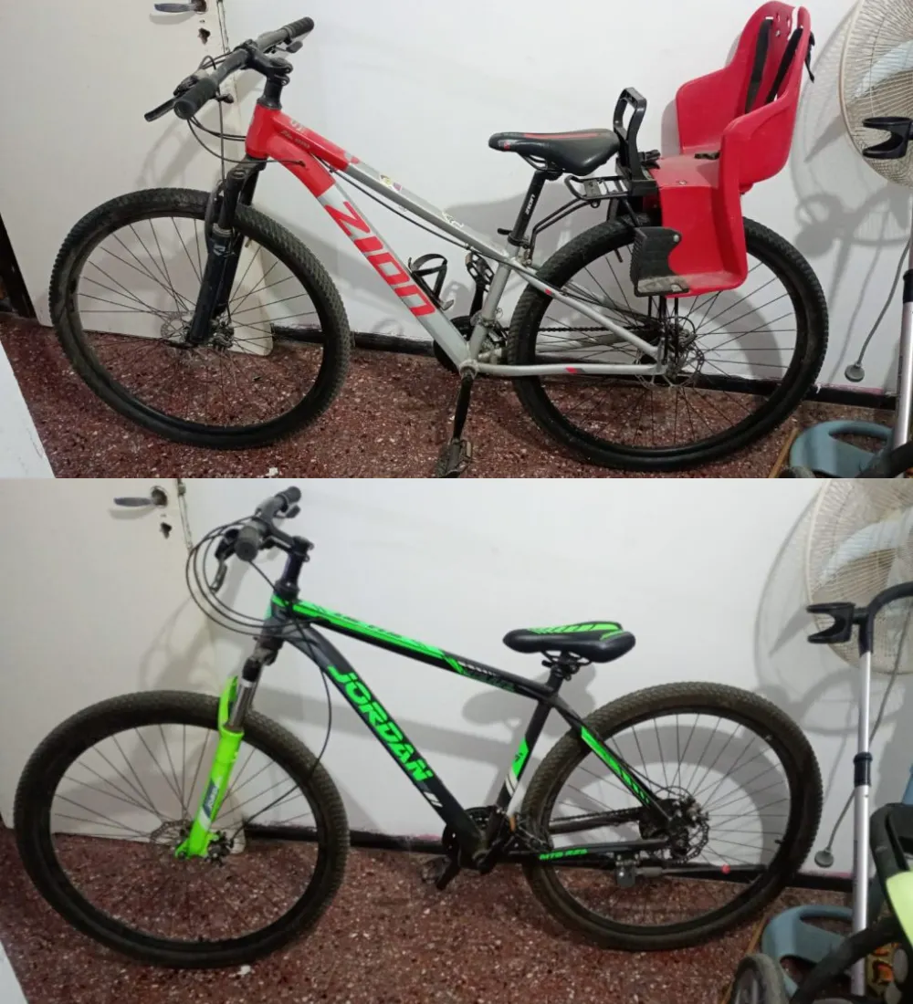 Durante las medidas judiciales se incautaron bicicletas de dudoso origen, un arma de fuego y cocaína.