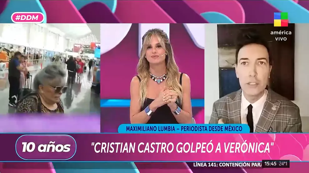 Afirman que Cristian Castro golpeó a Verónica Castro en la columna. Foto: captura de video/ América TV. 