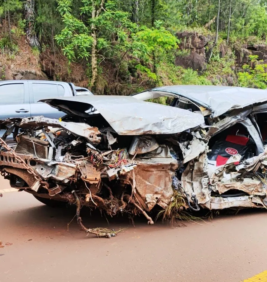 Así quedó el Ford Focus tras el choque. 