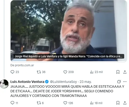 Luis Ventura contra Jorge Rial.