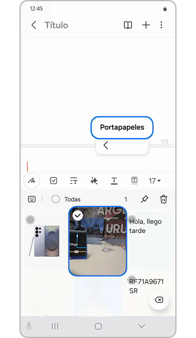 A diferencia de Apple, Samsung mantiene la funcionalidad de portapapeles.