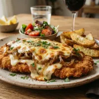 Milanesa de pollo con cebolla y queso gratinado: una receta fácil y sabrosa