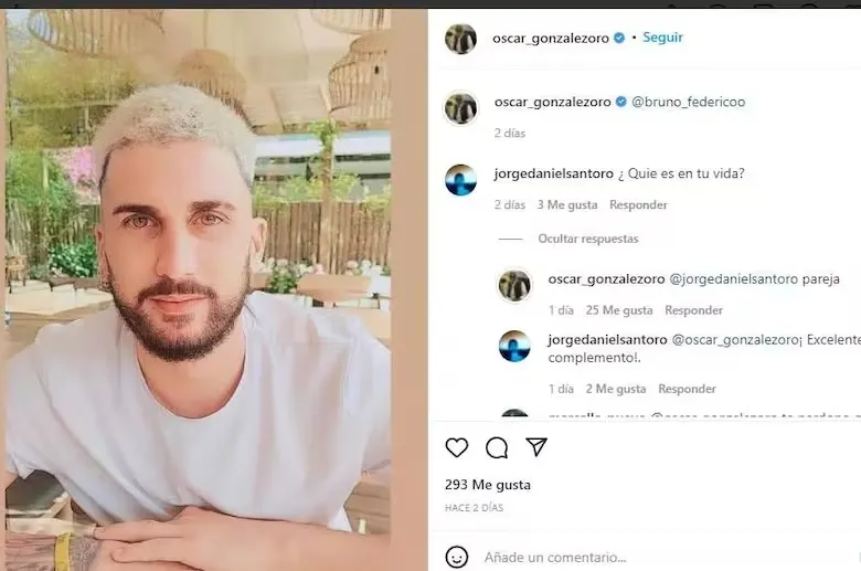 Oscar González Oro y el último romance que dio a conocer.