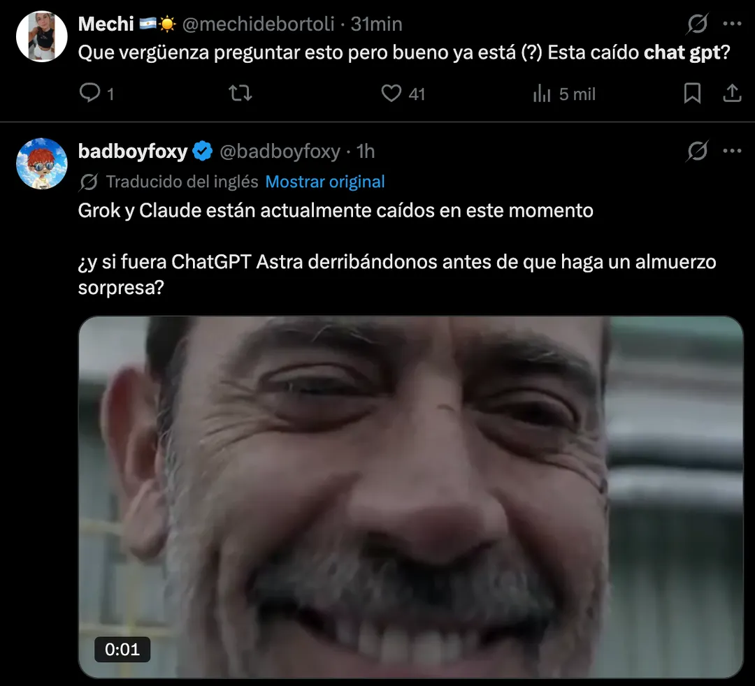Los memes por la caída de ChatGPT.
