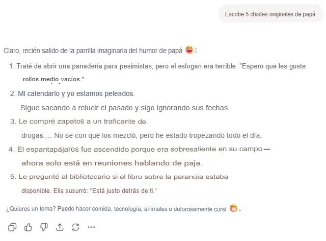 Una de las comparativas de IA fue el pedido de chistes. ¿Cuál es mejor?