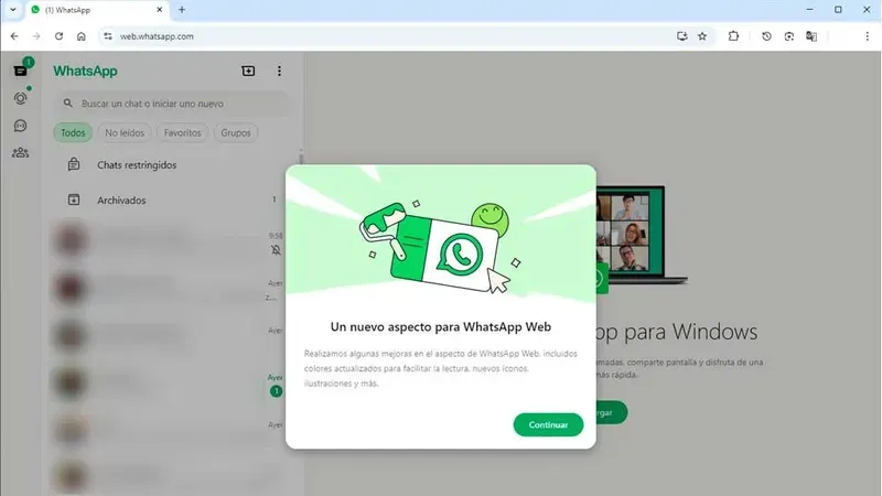 Llegan cambios en la interfaz de WhatsApp para mejorar la experiencia del usuario.