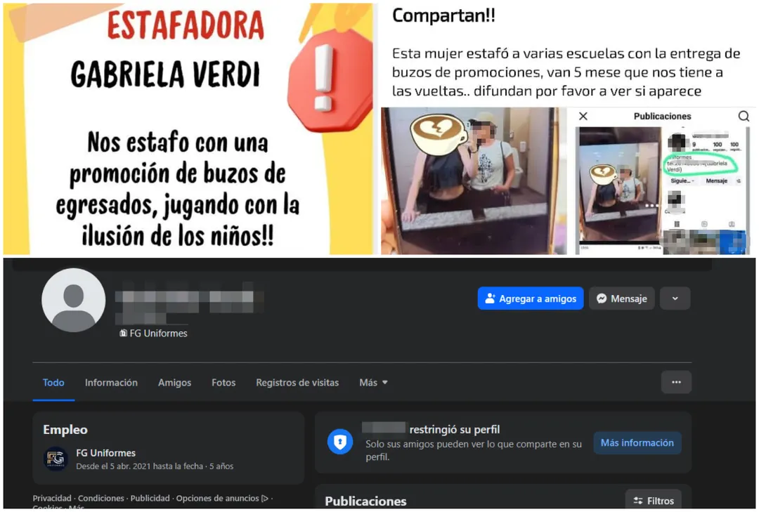 Los escraches en las redes sociales provocaron que la mujer bloqueara su perfil de Facebook y borrara sus fotos.