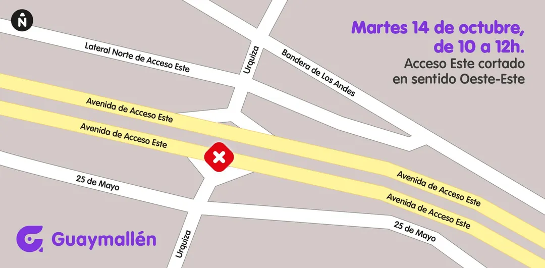 Corte de tránsito en el Acceso Este.