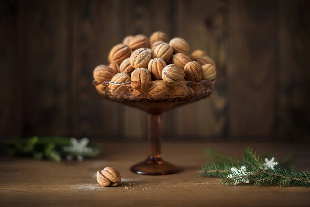 La receta de galletas en forma de nuez es ideal para hacer un obsequio.