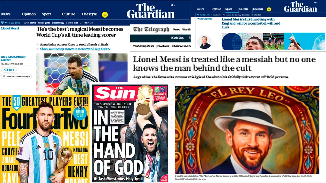 Lionel Messi en la prensa británica.