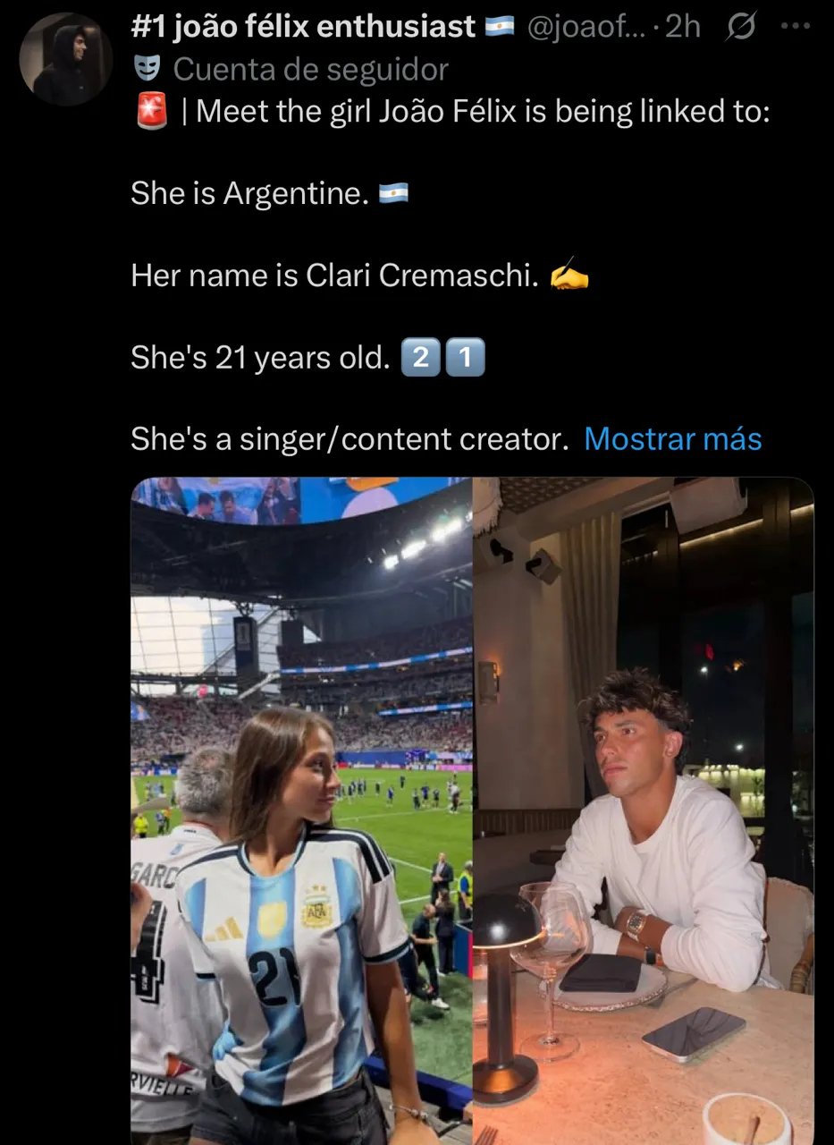 En Instagram los fans de Félix también comentan el vínculo con la mendocina.